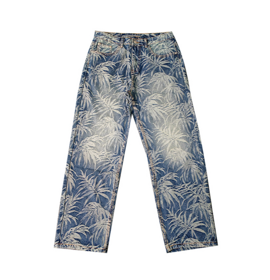 PLANT PRINT JEANS